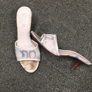 COACH Kitten Heels blue and white size 6.5